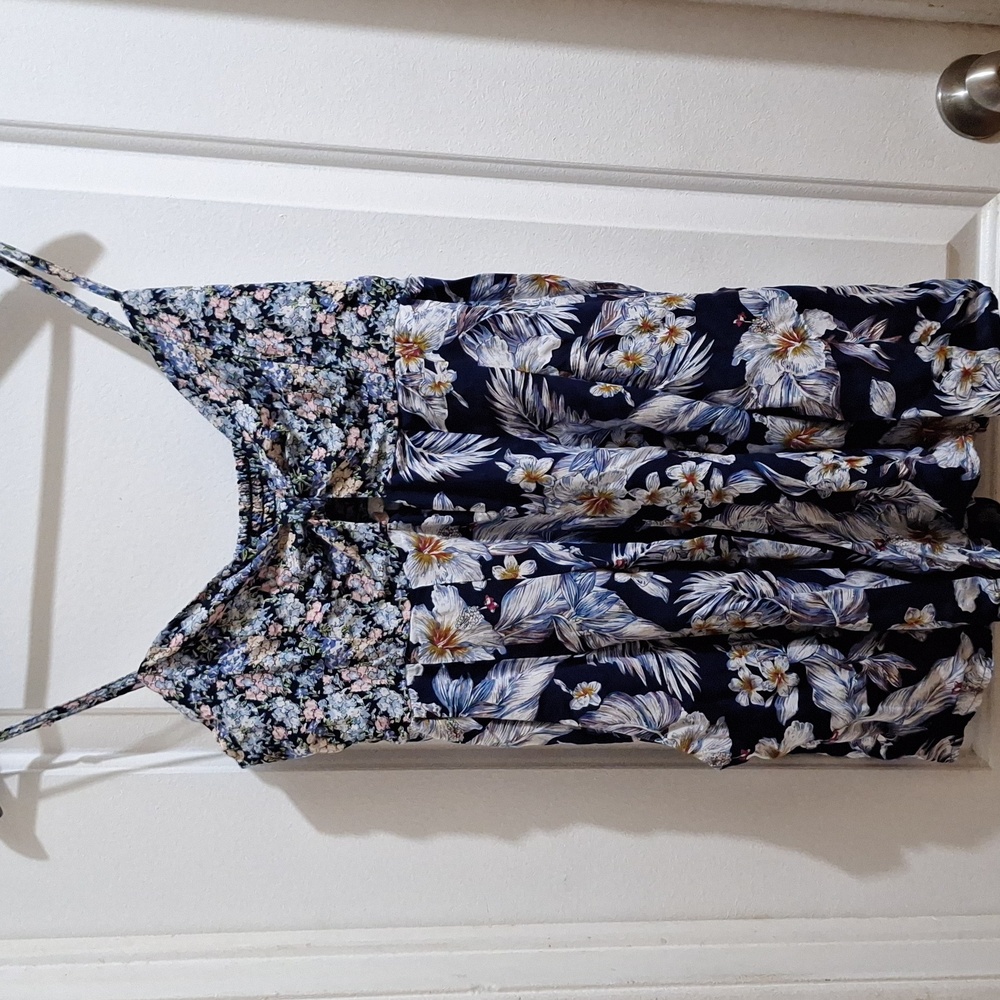Hummingbird womens romper shorts size Large floral tropical summer‎ flowy